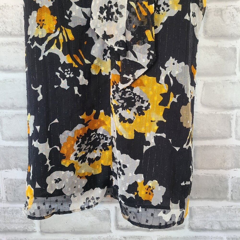 White House Black Market Black Floral High Neck Sleeveless Top Womens 8 NWT - Picture 7 of 8